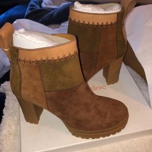 See by Chloe suede patchwork booties